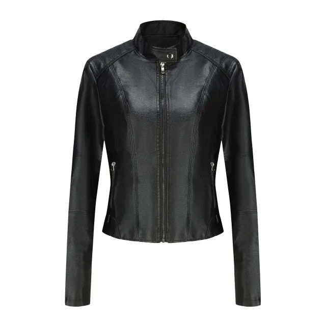 Women's Short Slim fit Leather Coat Black - Shop at LoveMi