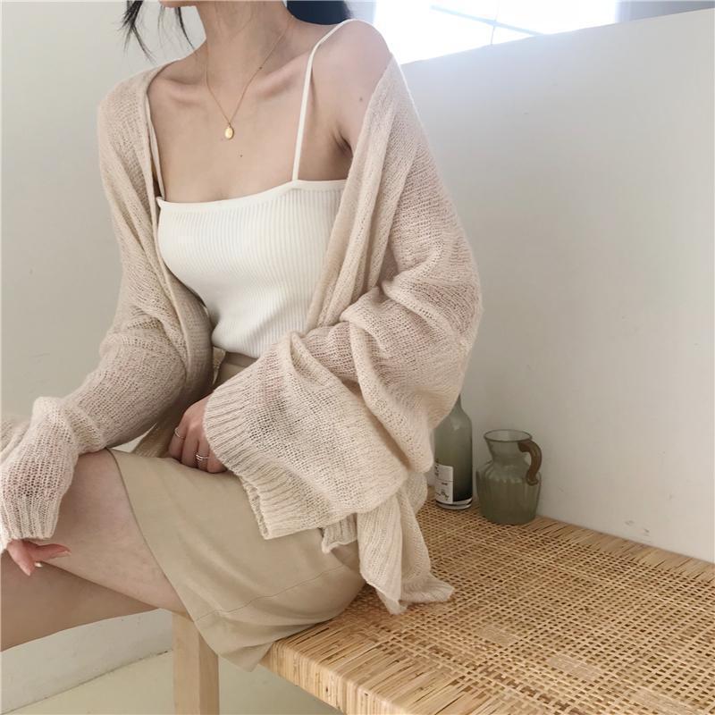 Retro Casual Thin Long-Sleeve Knitted Cardigan