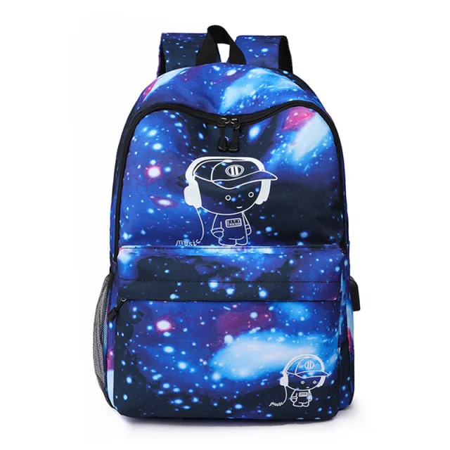 Starry Sky Casual Backpack USB Charging Burden Reduction Red - Shop at LoveMi