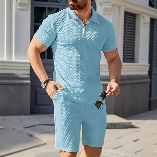 Fashion Personality Men's Shorts Casual Two-piece Suit