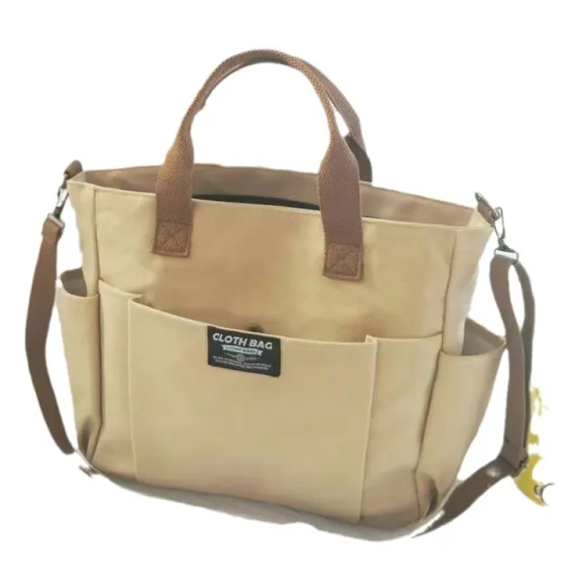 Large Capacity Shoulder Canvas Bag, Commuting Hand Bag Khaki - Shop at LoveMi