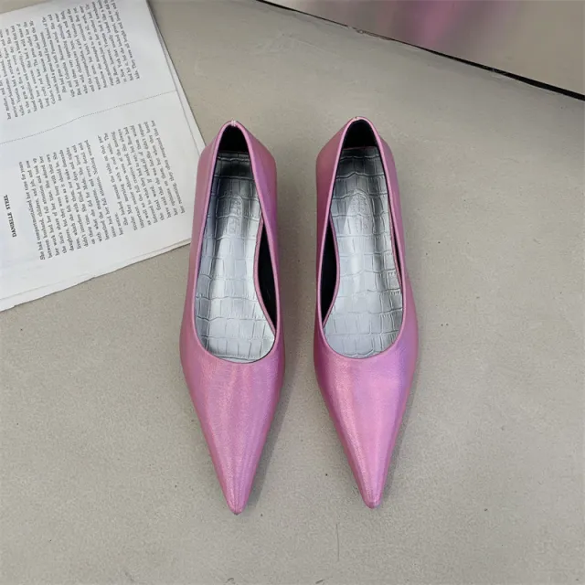 Mid Heel Low Heel Pointed Toe Fashion Shoes Women's Stiletto Heel Pumps High Heels Slim Low cut Pumps Pink - Shop at LoveMi