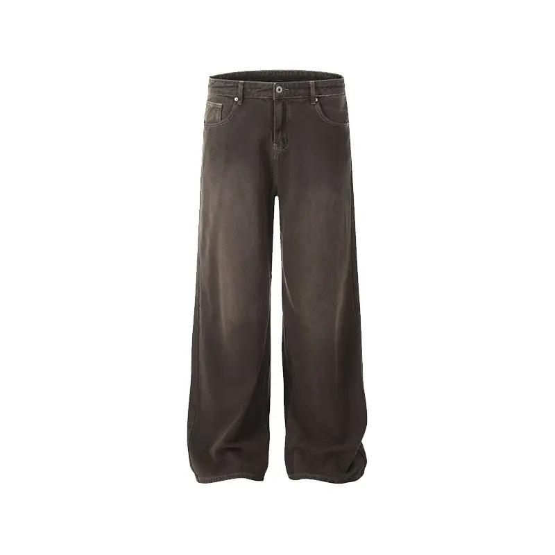 Retro Washed High Straight Loose Jeans