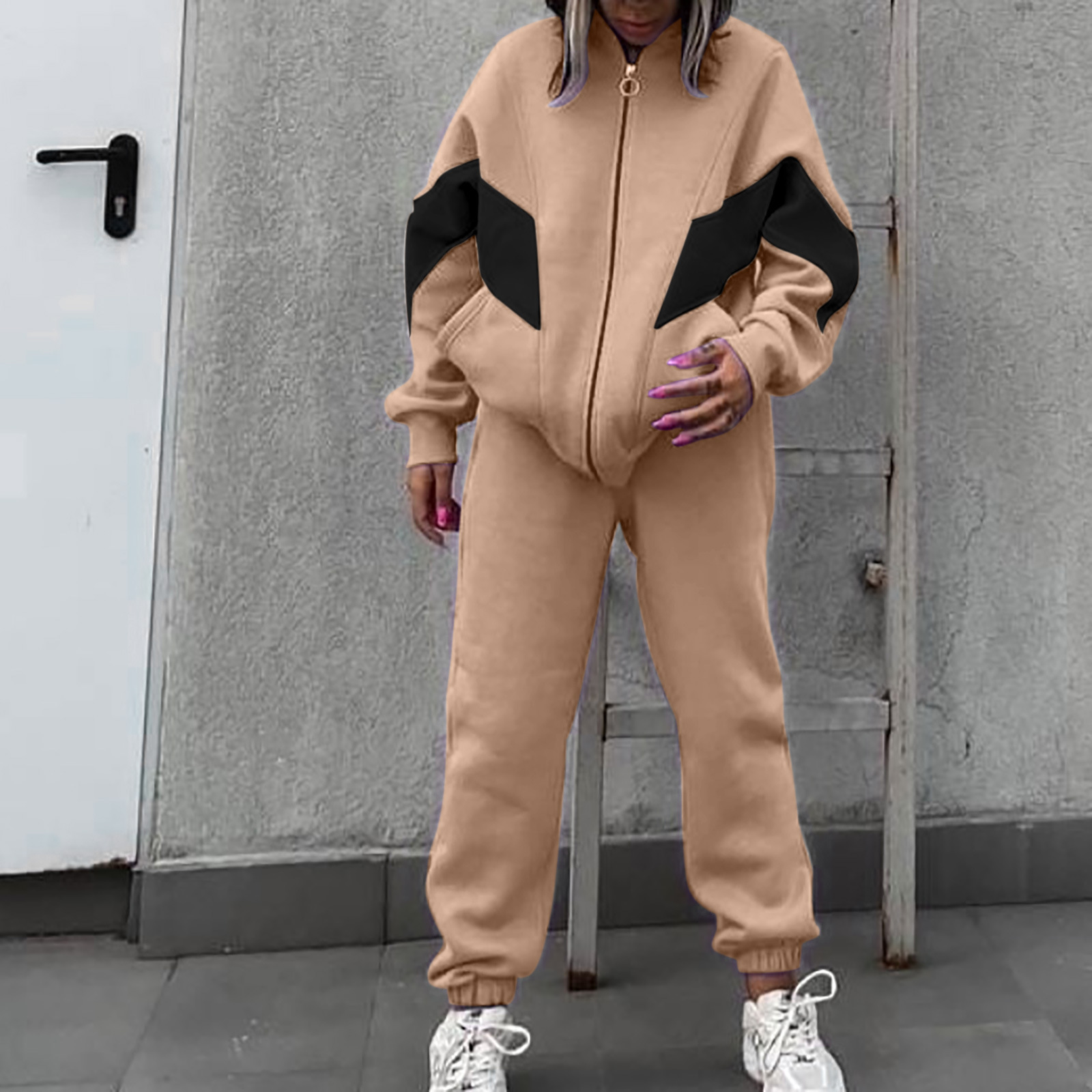 Loose-fitting Casual Pullover Suit Two-piece Set