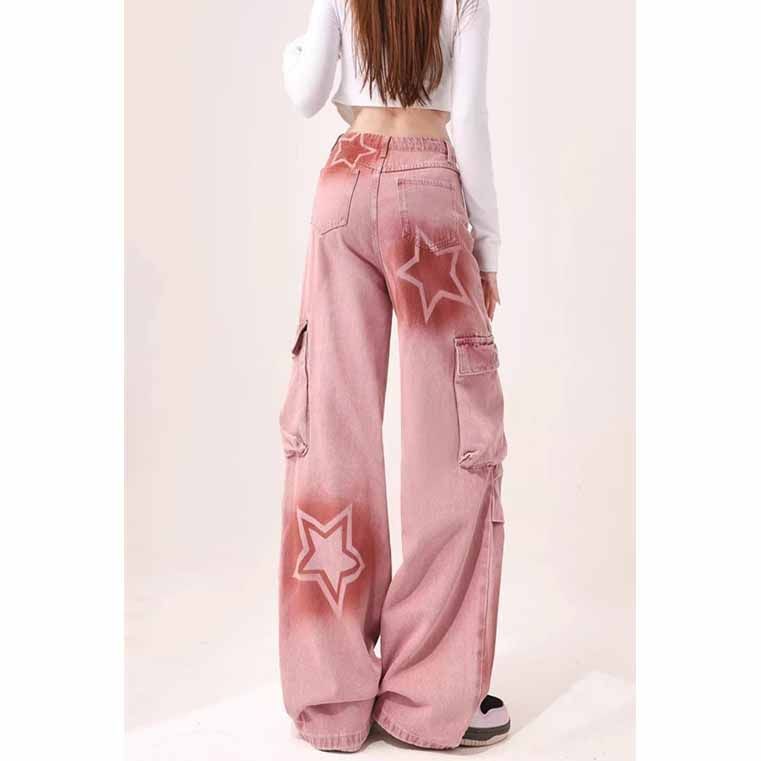 Title 5, Jeans cargo donna taglie forti XINGX stampati, ...