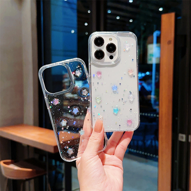 Luminous Stars Simple Glitter Transparent Soft Cover Phone Case - Image 3