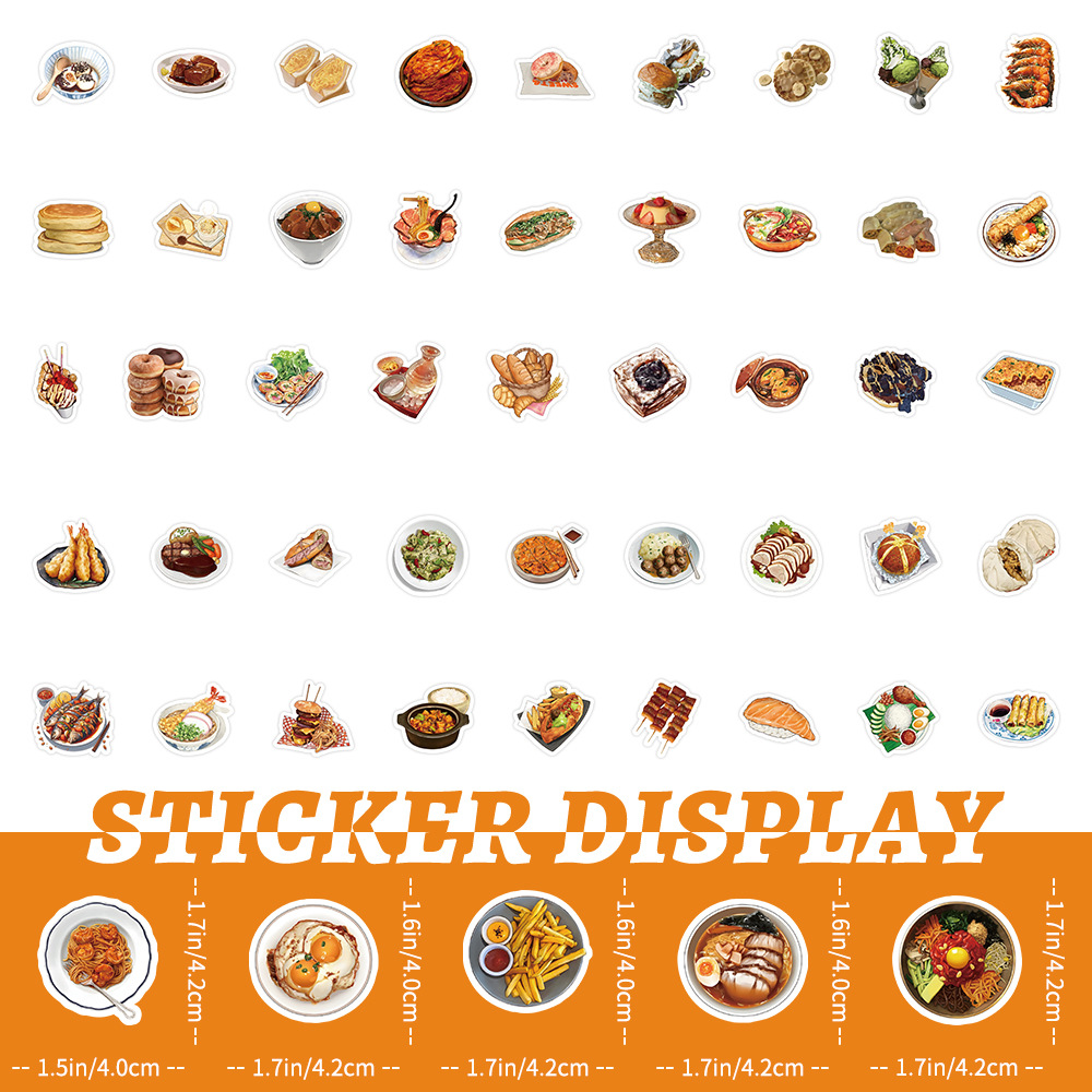 Title 7, Realistic Food Stickers Personalized Creative D...