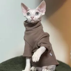 Hairless Cat Clothes Thermal Base - Brown Coffee - View 1