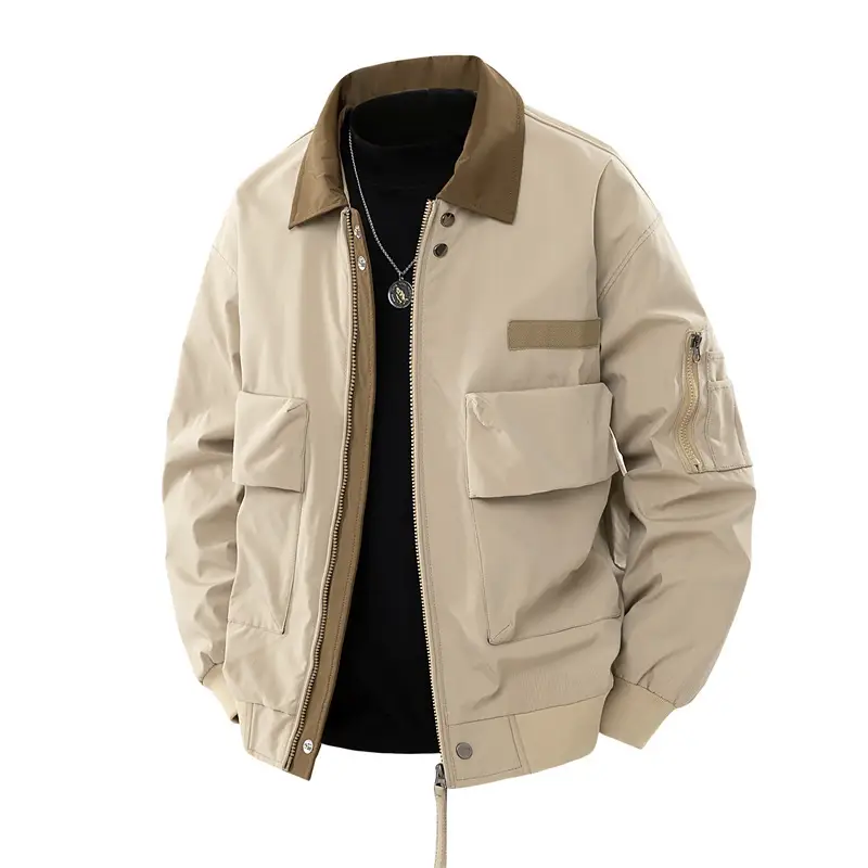 Retro Pilot Jacket Mens Workwear Lapel Jacket