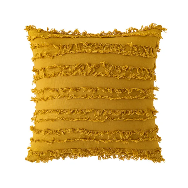 Yellow Pillow Cover Combination Solid Color Ornament Pillow Cotton And Linen Cut Flower - Shop at LoveMi