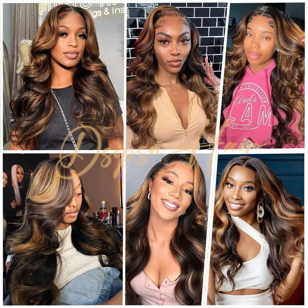 Cross-border New Wig European And American Ladies Front Lace Synthetic Wigs Brown Medium Long Curly Hair Big Wave