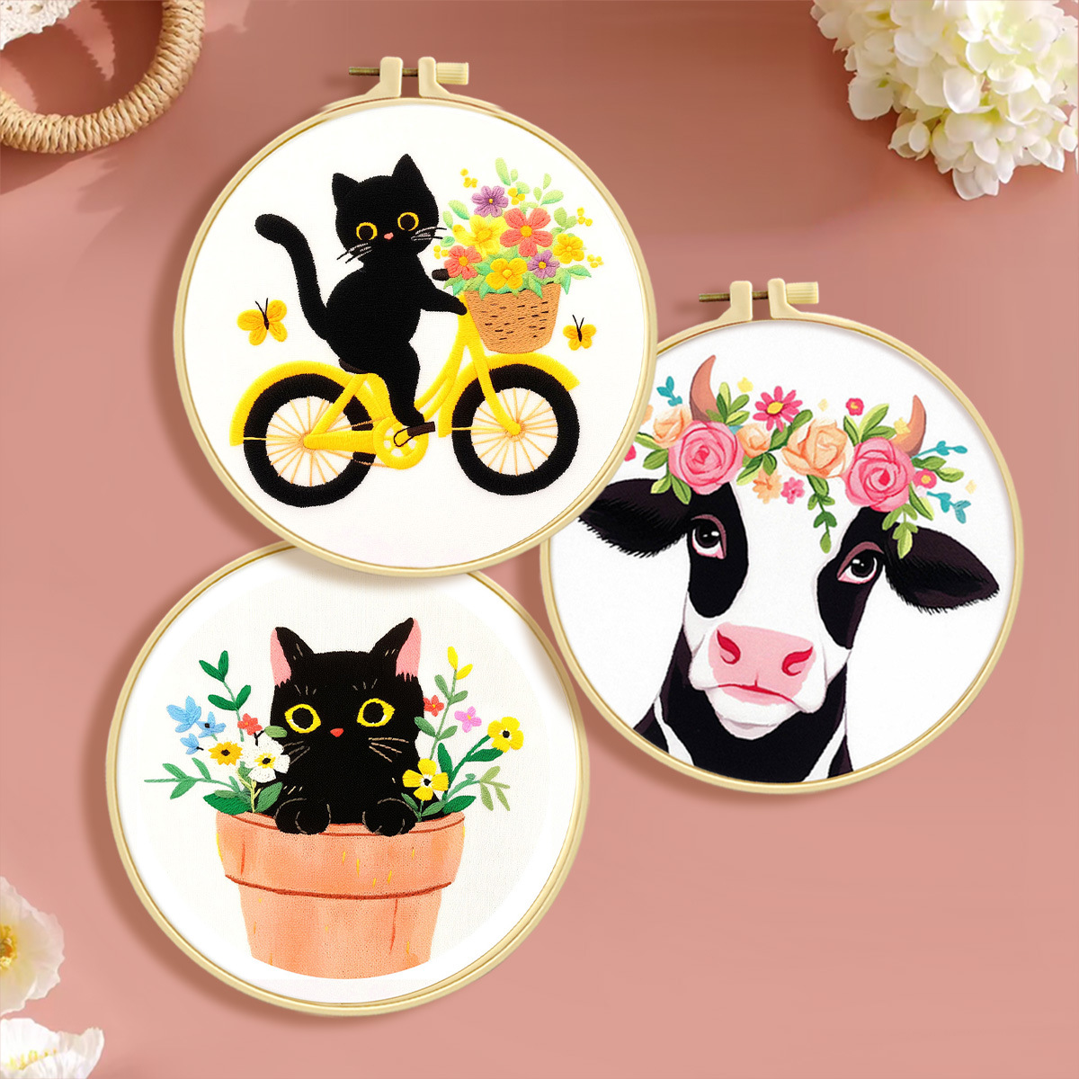 Mushroom Embroidery Handmade Material Package DIY Kit