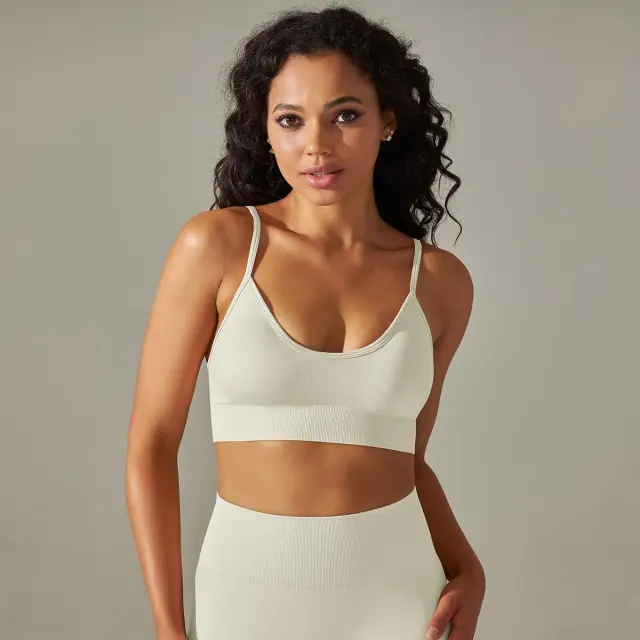 Seamless Knitted Quick drying Yoga Vest Camisole For Women White - Shop at LoveMi