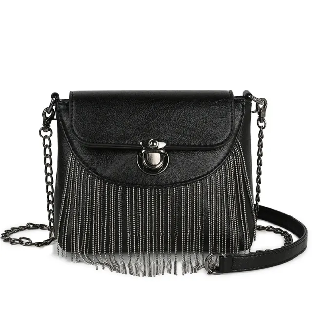 Handbag Women's Rivet Tassel Shoulder Crossbody Chain Bag Style 1 - Shop at LoveMi