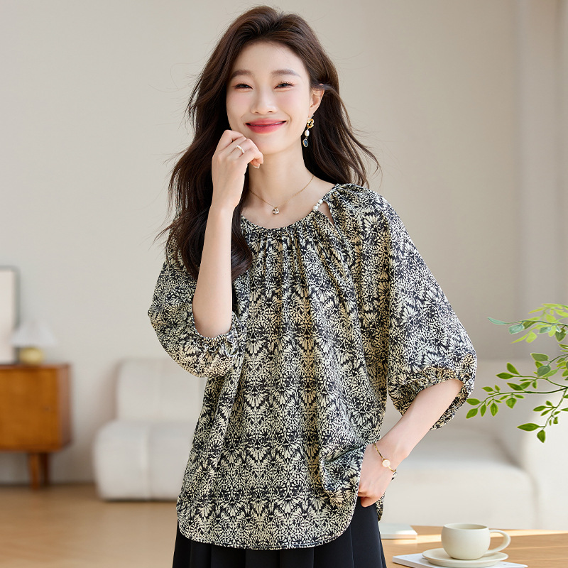 Women's Loose Slimming 34 Sleeves Shirt