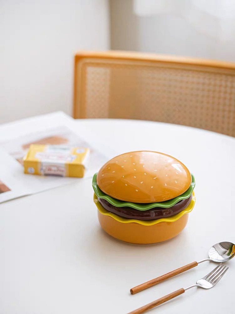 Title 4, For One Person Hamburger Shape Creative Ceramic...