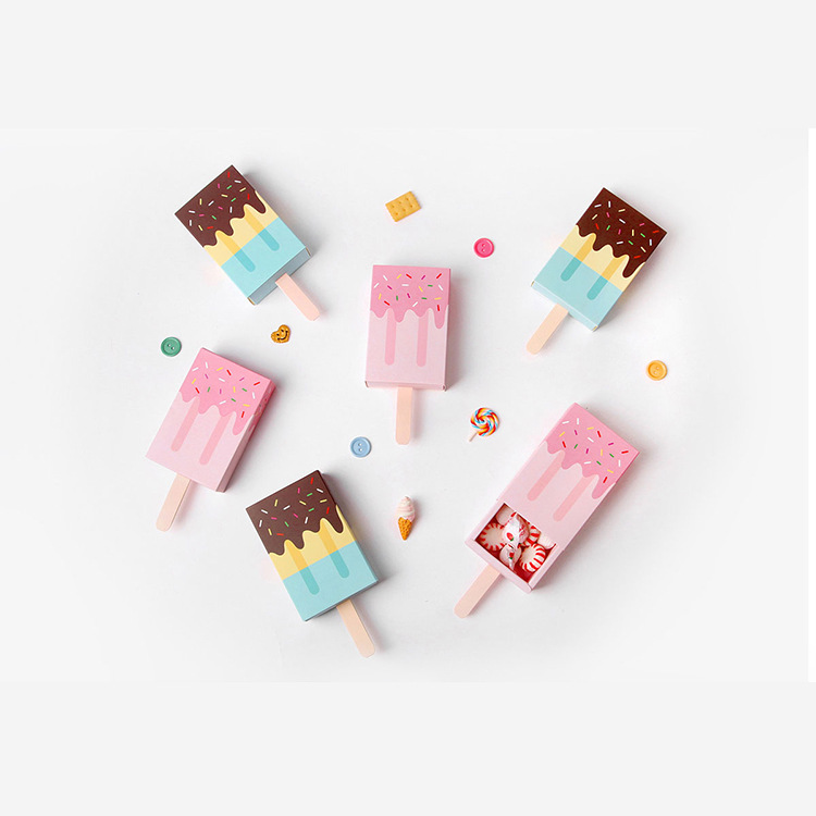 Creative Cartoon Popsicle-Shaped Candy Folding Gift Box