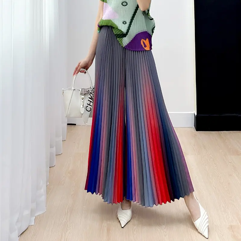 Niche Gradient Pleated Loose All-matching Slimming Wide