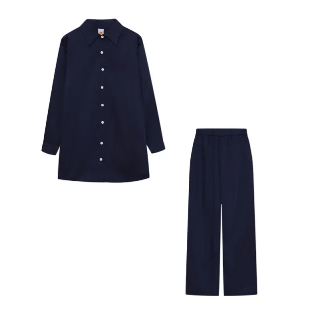 European And American Style Women Shirt Blouse And Pants Blue - Shop at LoveMi