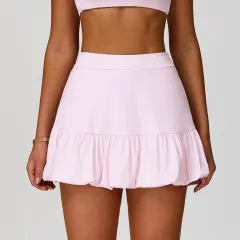 Fake Two-piece Skirts Quick-drying Breathable Safety Tennis Skirt - Falling Pollen-S - View 1