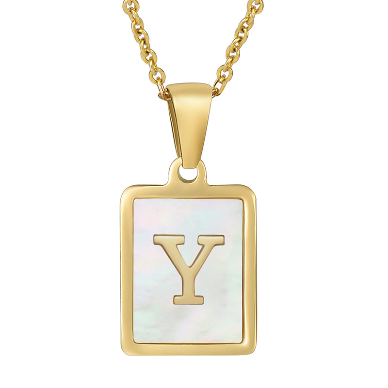 Women's Fashionable Stainless Steel Shell Letter Necklace