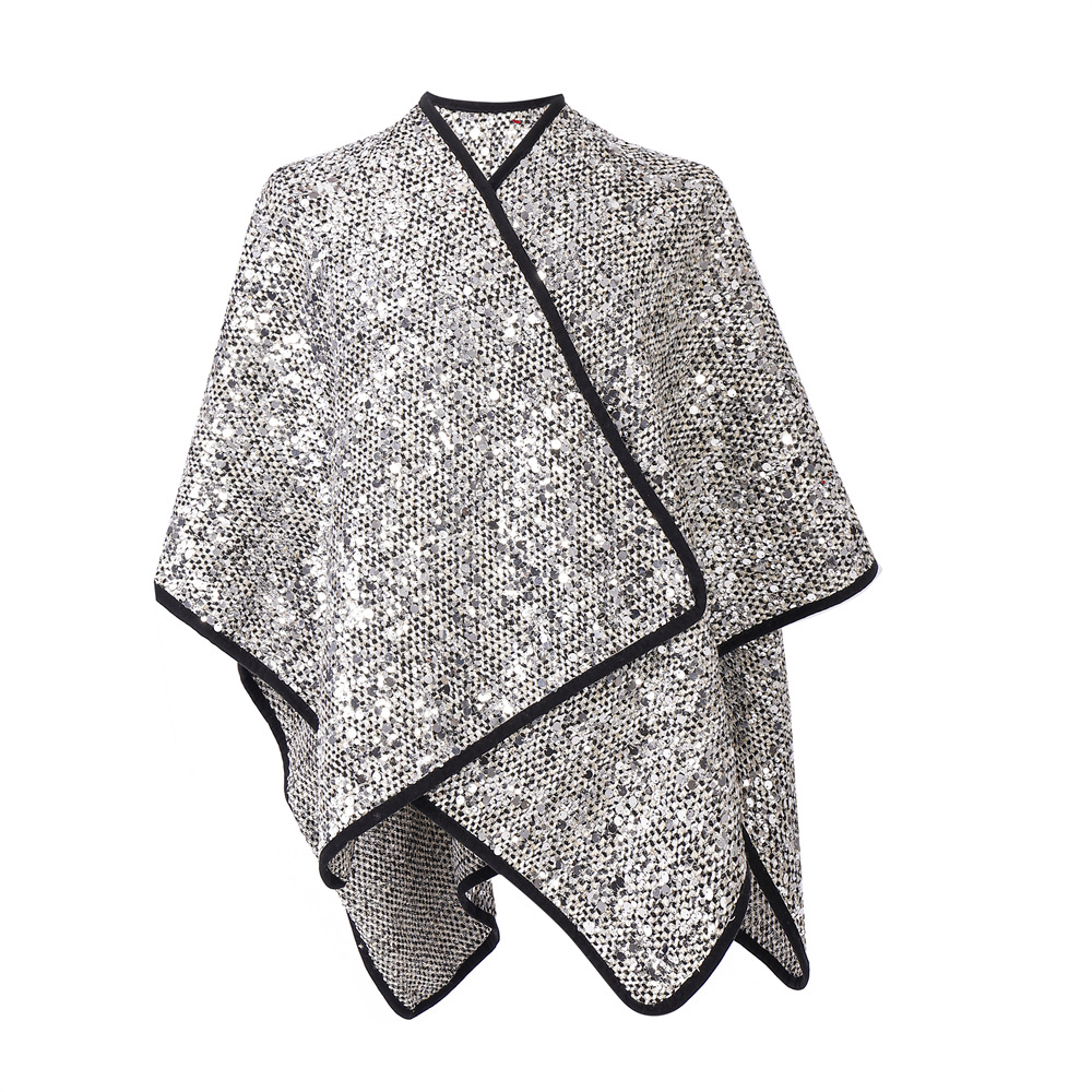 New Women’s Fashion Silver Paillette Shawl