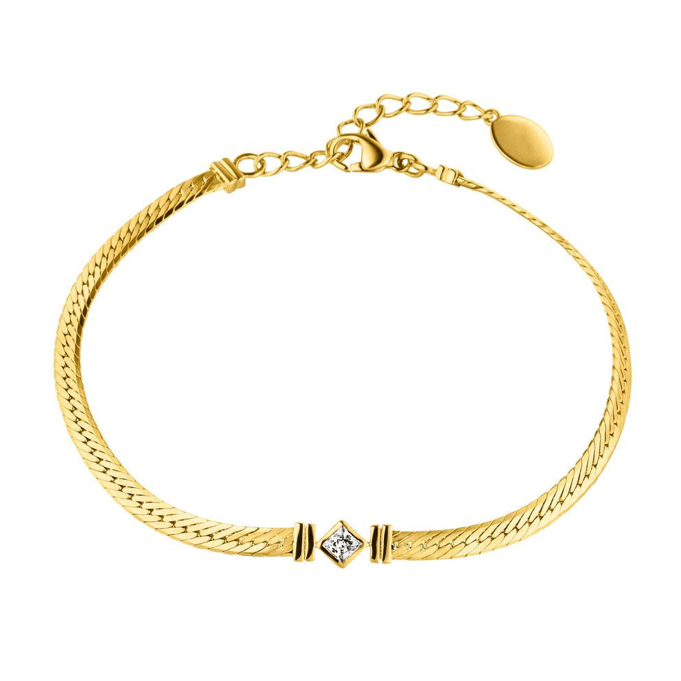 Color-preserving Zircon Snake Bone Blade Necklace Simple Twin