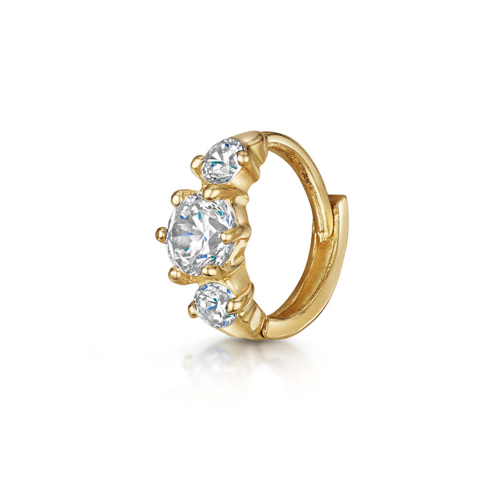 European And American Fashion Zircon Ear Bone Stud Female Star And Moon Constellation Stainless Steel