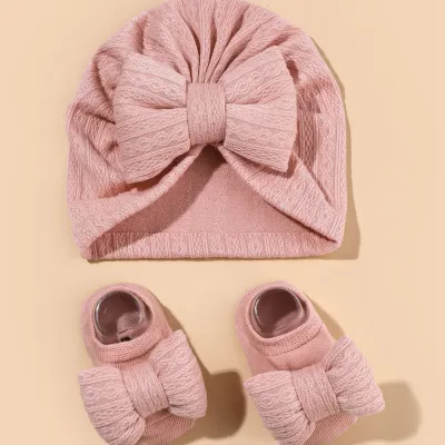 Tam-o'-shanter And Socks Suit Infant Knitted Big Bow