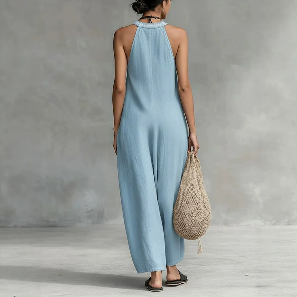 Women's Casual V-Neck Halter Jumpsuit