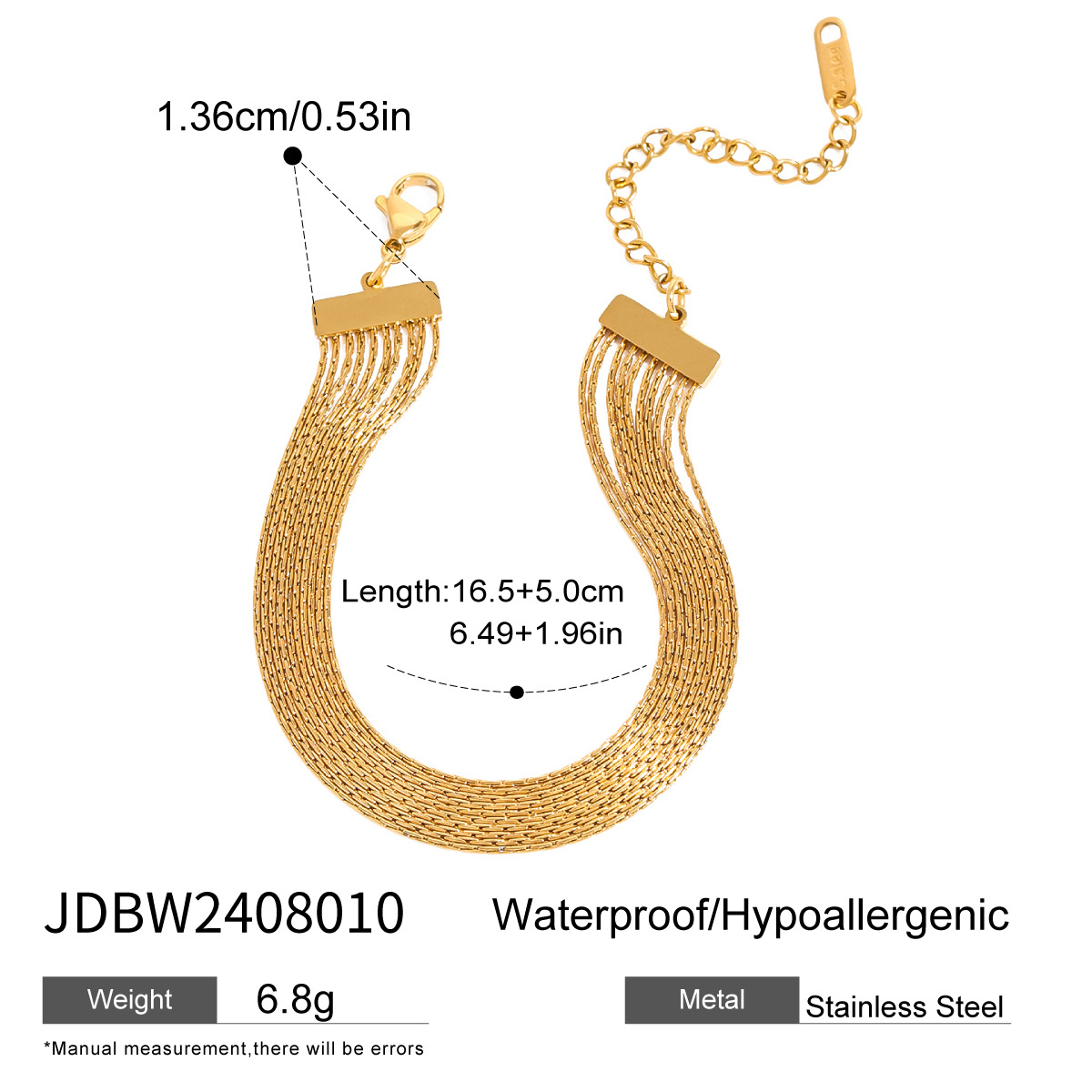 European And American Stainless Steel Multi-layer Twin Bracelet