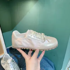 Soft Soled Flats White Shoes - Pink - View 1