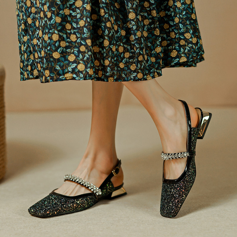 Women's Small Square-toe Mary Jane Pump Sandals