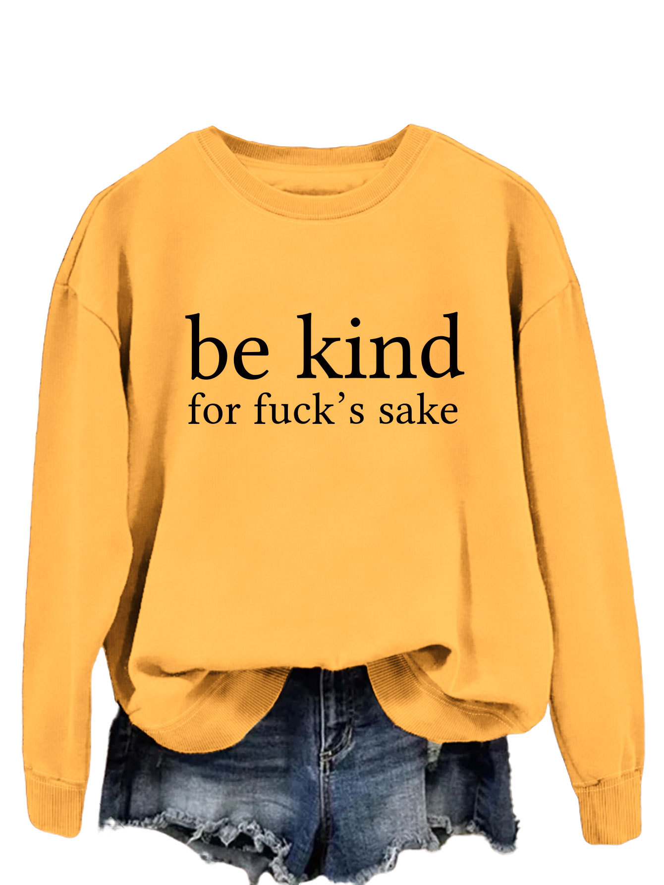 Yellow Sweater Black Font