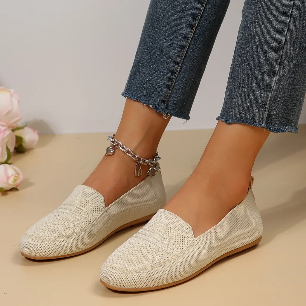 Plus Size Breathable Low-cut Pumps Women - Khaki