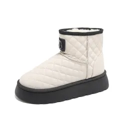 Women's Thickened Fleece Plus Size Winter Fashion Boots - Beige - View 1