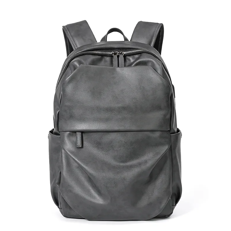 Simple Gray Men's Backpack Computer Travel - Gray