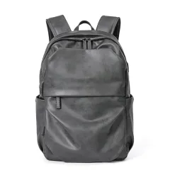 Simple Gray Men's Backpack Computer Travel - Gray - View 1