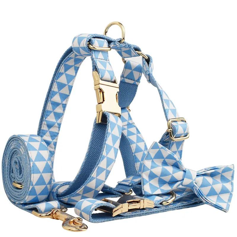 Blue Triangular Ring Rope Bow Vest Pet