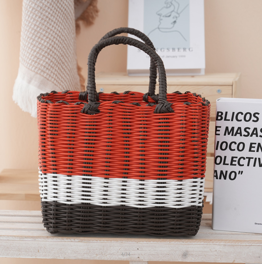 Handheld Plastic Woven Storage Basket