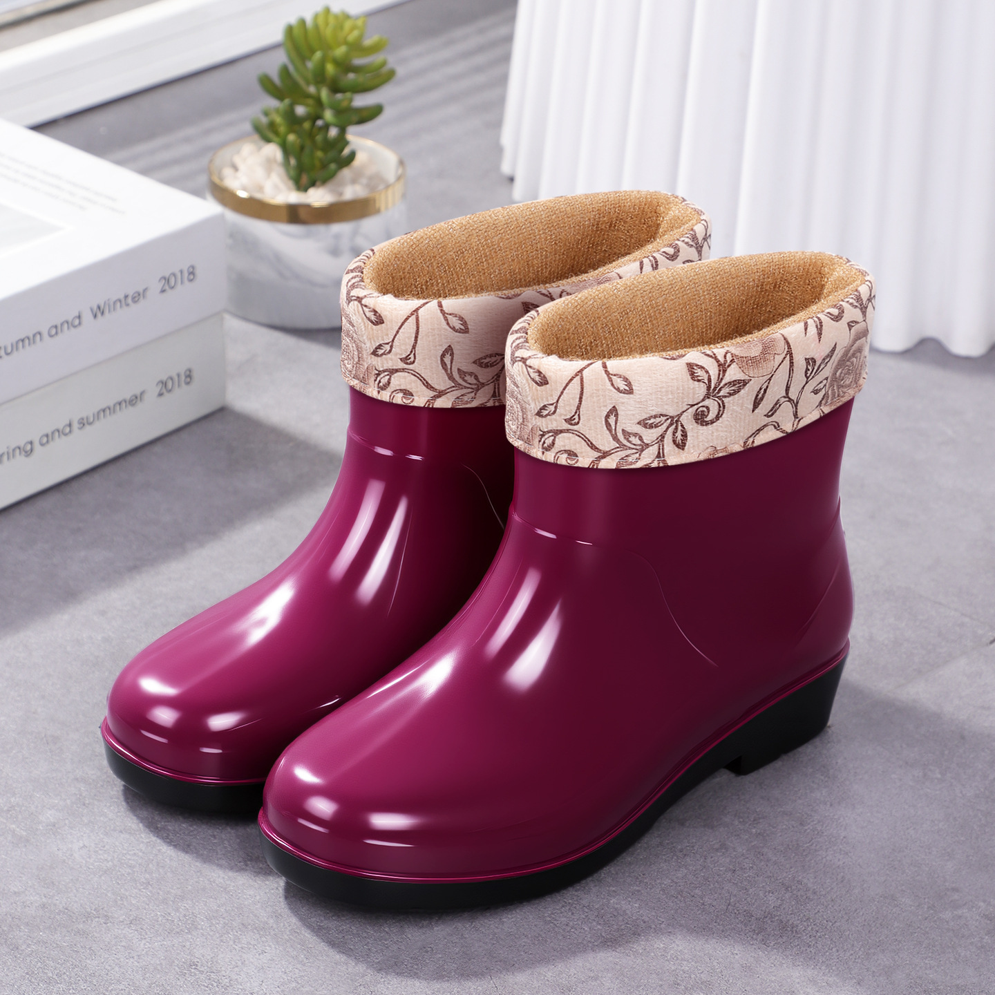Fashionable Rain Boots For Women, Outdoor Wear Adult-sized Low-cut Waterproof 11