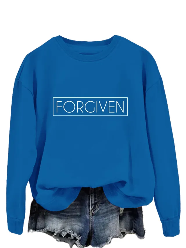Trendy Tops Loose Long Sleeve Sweatershirt Lake Blue - Shop at LoveMi