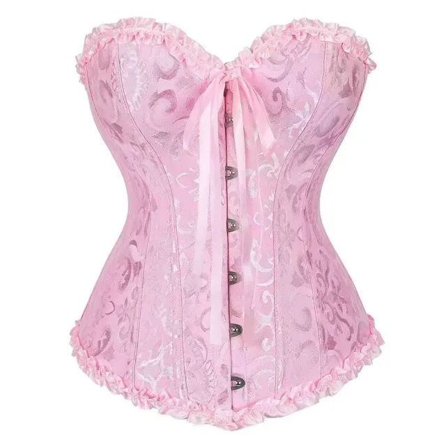 European And American Gathered Waist Court Corset Vest Pink - Shop at LoveMi