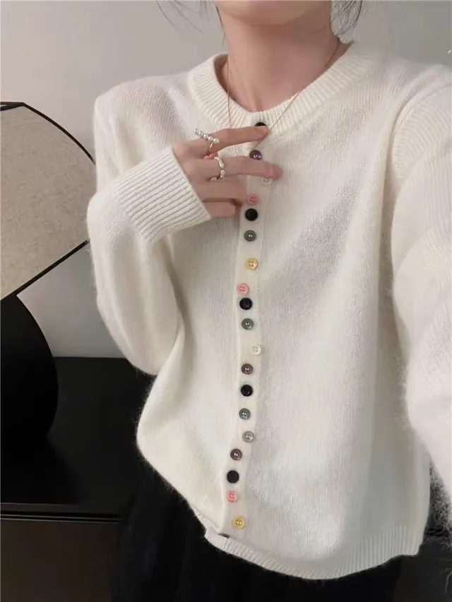 Slimming Soft Long sleeved Shirt Knitted Beige - Shop at LoveMi