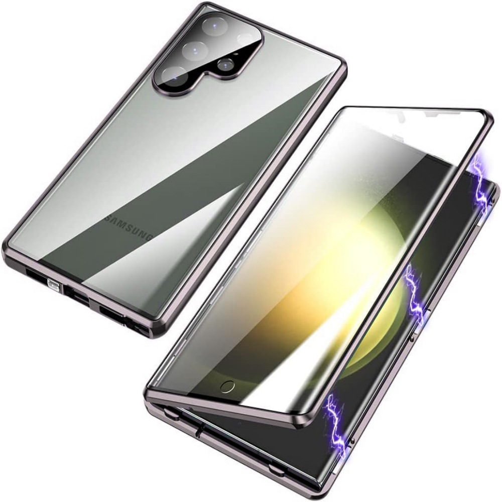 Magnetic King Phone Case Glossy Metal Magnetic HD Peep-proof Buckle Mirror Drop-resistant - Image 3
