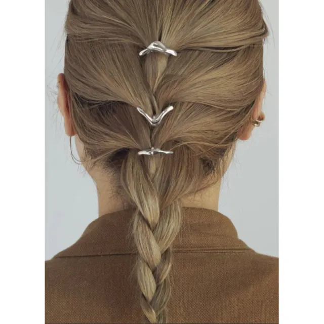 Metal Retro Hairpin Ponytail Clip Women's Silver - Shop at LoveMi