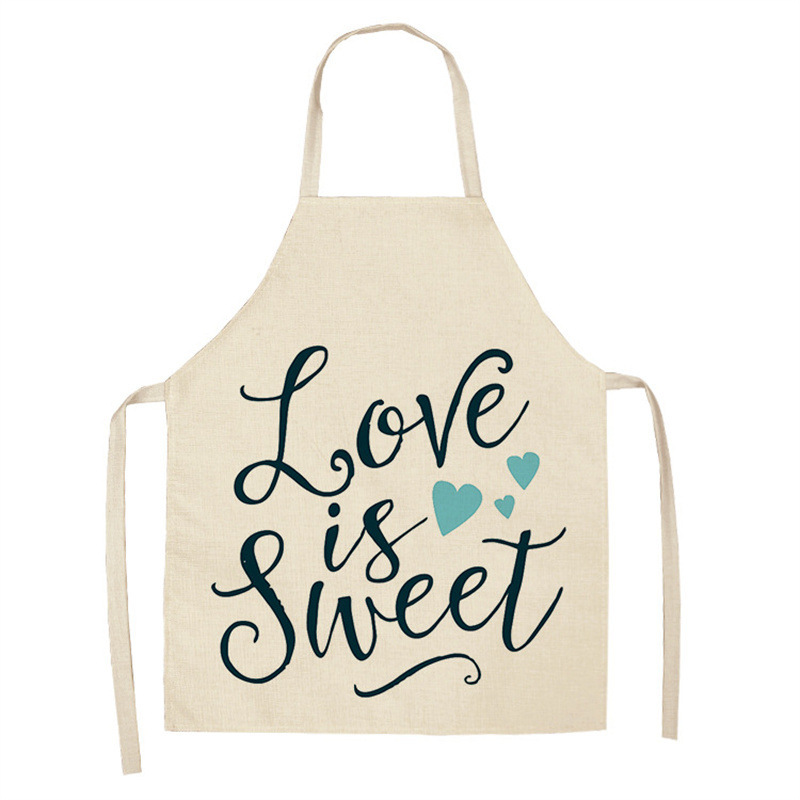 Title 7, Red Lip Letters Apron Used In Kitchen Home Clea...