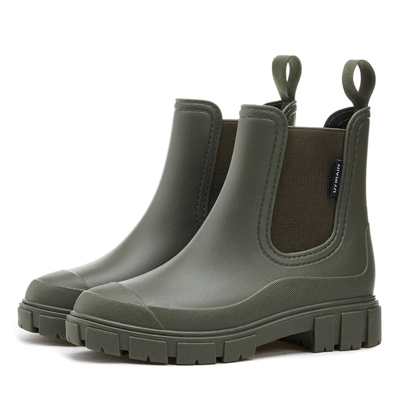 Online Influencer Fashion Outdoor Rain Boots - Green