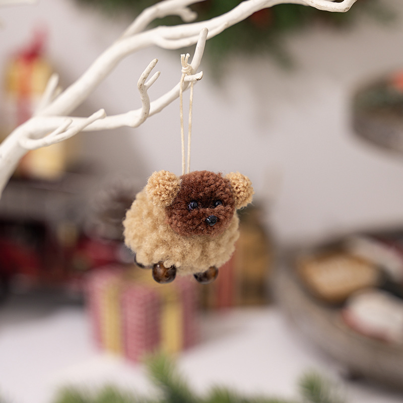 Felt Puppy Pendant Brown