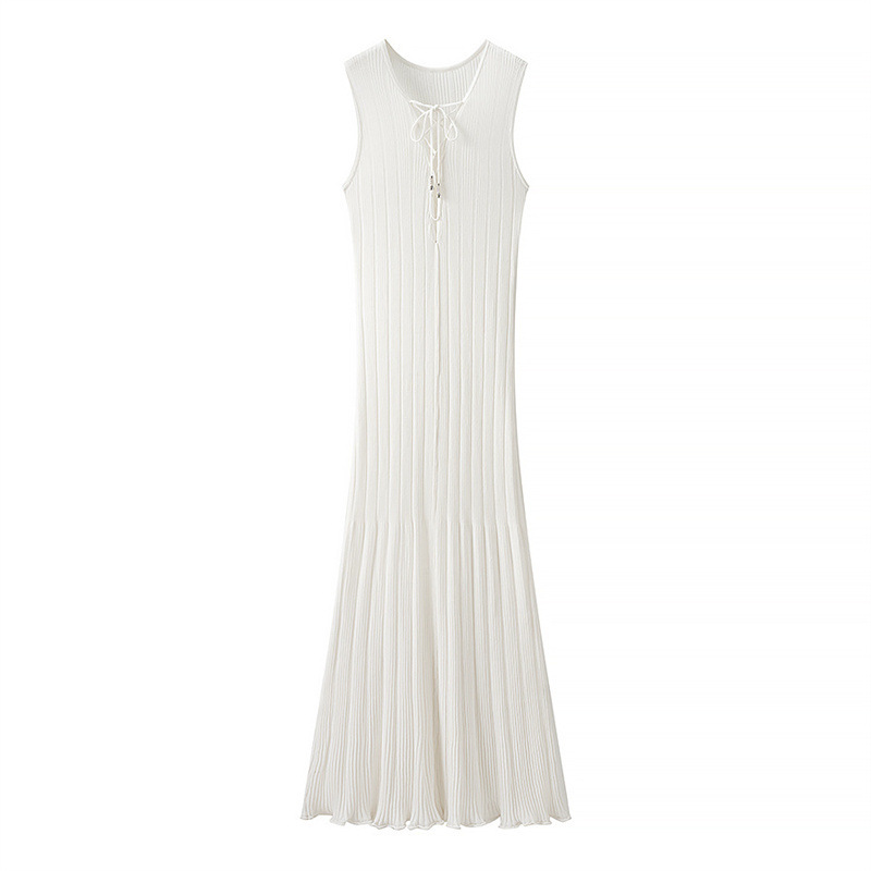 Trade Cross-border Sleeveless Deep V Lace-up Sexy Slim Vest Dress